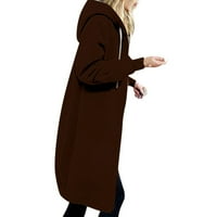 EGMY Žene u jesen i zimi popularni džemper Ženski srednji dugi plišani umetci torba s kapuljačom s kapuljačom