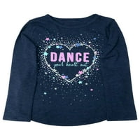 Grpovi za skakanje Girls Long Blue Sparkle plešite svoje srce majica majica majica 6