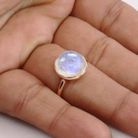 Zemlja dragulje Nakit Rainbow Moonstone Prsten Sterling Silver Ring Cuts Ring Blue Flash prsten za žene