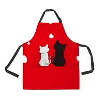 Ljubavne mačke Uniziraju podesivu pregaču bib-a s džepovima za komercijalni restoran i kućnu kuhinju