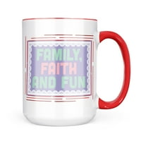 Neonblond Porodica, vjera i zabavne proljetne boje Doily Granični krig poklon za ljubitelje čaja za
