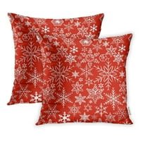 Pahuljica božićne uzorke snježne pahulje na crvenoj boji u masti za snijeg jastuk jastuk na poklopcu