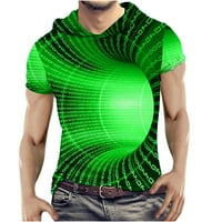Symoidne majice za muškarce grafičko-velike i visoke ljetne kapuljače Ležerne prilike zelene muške majice