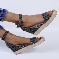 Woobling Womenske platforme sandale gledanje nakloni klinovi cvjetni klinovi za odmor casual cipele