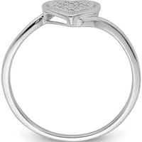 Sterling Silver Rodium dijamantski srčani prsten izrađen u Indiji QR5627-6