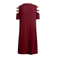 Ichuanyi Clearence Ljetne haljine modne žene casual v-izrez kratki rukav patentni patentni rukav sa