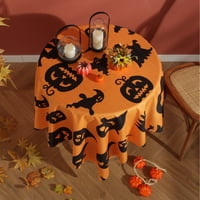 Sprifallbaby Halloween Party Party Stolcloth bundeve Ghost Print Okrugli kafe Stolni poklopac za večeru