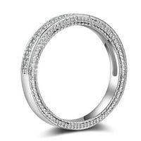 Par prstenova geometrija oblik kubičnih cirkonija muškarci žene sjajne prstenove za sva vjenčanje
