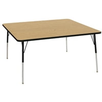 ECR4KiDS 60in 60in kvadratni svakodnevni T-kalup podesivi nekretnine Table Maple Žuti pijesak - Standardna