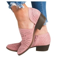 Žene Jednostruke casual cipele izdubljene čizme sa niskim potpeticama patentni patentni čizme
