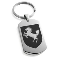 Konji od nehrđajućeg čelika bojnog grba o štitim ugraviranog psećeg tag tastera za ključeve