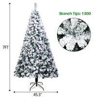7ft snijeg padova božićno drvce, premium šarke umjetne Xmase sa granama, ojačane metalne baza i jednostavna