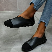 Okrugle nožne pete Udobne čvrste boje Crne stambene cipele Žene Dressy Comfort Božićne veličine 39
