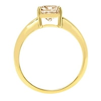 1. CT Briljantni jastuk Cleani simulirani dijamant 18k žuti zlatni pasijans prsten sz 7.25