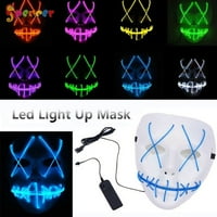 Spencer Halloween zastrašujuća maska ​​LED kostim maska ​​EL žičana svjetlost podizanje filma za čišćenje