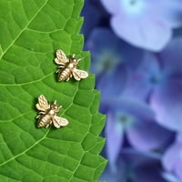 Male zlatne pčele minđuše • Zlatni tečnici za medeni pčeli • Bumbarkee Post • Ručno izrađeni nakit