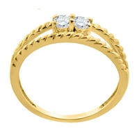 Aonejewelry Diamond Jednostavan prsten u 10k žuto zlato CT