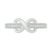 Sterling srebrni okrugli bijeli dijamant Everlasting Love Infinity prsten za žene
