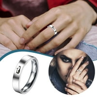 Duhgbne Jednostavni titanijski čelični prsten ženski prstenski crtani Cartoon Slatki nakit prsten