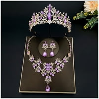 Ženske nakite za rhinestones postavljeni sjajni ogrlica za odbacivanje na minđuša princeza kruna za