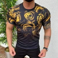 Muške haljine košulje Muški ljetni digitalni tisak 3D cvijeće gradijent okruglih kratkih rukava