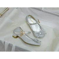 Avamo Girls Mary Jane Bowknot Haljina cipele Glitter Princess Coul Diros Ochool Casual Sparkle Silver
