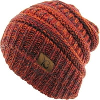 Singreal Women-ov zimski topli debeli prevelični kabel pleteni kapu sa pom pom rebrastim rastezom
