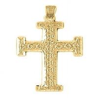Žuti pozlaćeni sterlijski srebrni teutonski križni privjesak