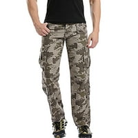Plus veličina muški divlji teretni pantalone Muškarci Multi-džepni gumb Zipper Cargo Hlače Kamuflage
