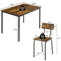 Skearnoamerički stol set stolica Namještaj industrijski stil uštedu prostora blagovaonica odijela 5-komadna