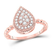 Dijamantna ponuda 10kt Rose Gold Womens Okrugli dijamantski klupski prsten CTTW