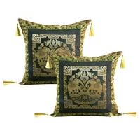 Stylo kultura Etnički brokat ukrasni bacanje Jastuk za bacanje Crno zlato Jacquard Tassels Couch jastuk