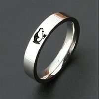 Heiheiup Jednostavni titanijski čelični prsten ženski prsten crtani crtić slatki nakit prsten perle