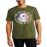 Ma Croi Muški organski pamuk George Washington Life Liberty Grafička majica Dan nezavisnosti Kratki
