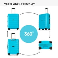 Ginza Travel Proširiv nošenje prtljage, Hardshell kofer s točkovima, TSA bravom, plavom jezerom