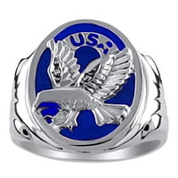 Dijamantna i plava na prstenu sterling srebrna ili žuta pozlaćena srebro patriotski američki