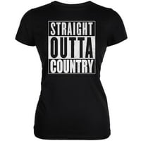 Straight Outta Country Black Juniors Meka majica - mala