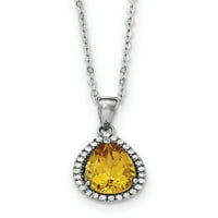 Dizajnerska srebrna srebrna polirana ogrlica od citrine i CZ izrađena u Kini - poluwelry od slatkih