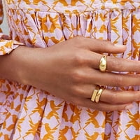 Izjava kupole Prstenovi pozlaćeni gusti debeli prstenovi za zglobove za žene minimalistički nakit veličine