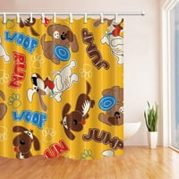 Crtani psi sviraju poliestersku zavjesu od tkanine, zavjesa za tuširanje kupaonica