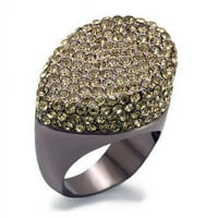 Ženski mesingani prsten od čokoladnog zlata sa gornjim kristalom u citrinu žuti - veličina 6