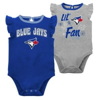 Djevojke novorođen i novorođenče Royal Heather Siva Toronto Blue Jays Little Fan dva set bodi