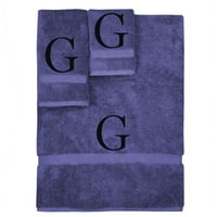 Monogramd set ručnika, personalizirani poklon, set 3- crni blok slova vezeni ručnik - dodatni upijajući