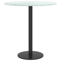 vidaxl stol vrh bijeli? 15,7 X0.3 kaljeno staklo sa mramornim dizajnom