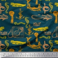 Soimoi pamučna poplin tkanina Walrus, kuka za sidro i ray riblje okean otisnuto zanatsko tkanina sa dvorištem širom