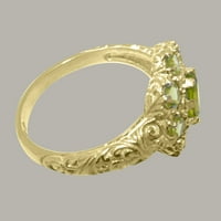 Britanci izrađeni 14k žuto zlato prirodni peridot ženski prsten izjave - veličine opcije - veličine
