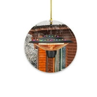 Ounabing božićna stabla atmosfera grijač kreativni realistični drveni keramički privjesak ukras
