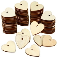 Craft Hearts Drveno srce sa žicama konoplje Wood Wedwed Ecrations DIY poklon oznake