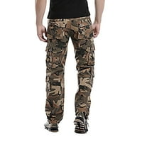 Muška odjeća Muškarci Multi-džepni gumb Zipper Cargo Hlače Kamuflažne Sportske pantalone na otvorenom