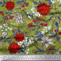 Listovi od pamučne kambričke tkanine, crveno-bijelo cvijeće tiskano šivanje tkanine širom